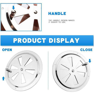 Round Air Louver Vent & Side Knob Opening Grille Cover Marine Boat RV 316 Stainless Steel Ventilation Louvered Vent 5inch