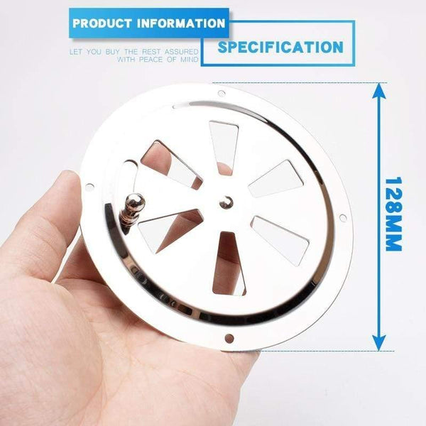 Round Air Louver Vent & Side Knob Opening Grille Cover Marine Boat RV 316 Stainless Steel Ventilation Louvered Vent 5inch