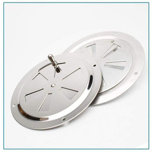 Round Air Louver Vent & Side Knob Opening Grille Cover Marine Boat RV 316 Stainless Steel Ventilation Louvered Vent 5inch