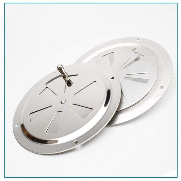 Round Air Louver Vent & Side Knob Opening Grille Cover Marine Boat RV 316 Stainless Steel Ventilation Louvered Vent 5inch
