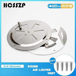 Round Air Louver Vent & Side Knob Opening Grille Cover Marine Boat RV 316 Stainless Steel Ventilation Louvered Vent 5inch