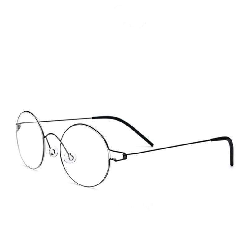 Planet Gates Round black Screwless Eyewear Prescription Eyeglasses Women Ultralight Round Myopia Optical Denmark Korean Glasses Frame Men Titanium