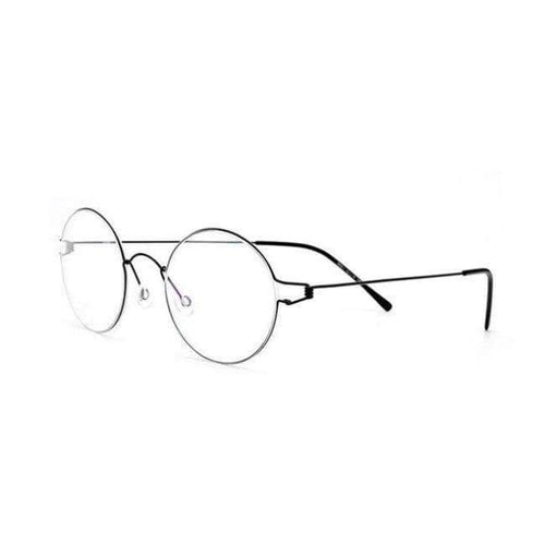 Planet Gates Round black Screwless Eyewear Prescription Eyeglasses Women Ultralight Round Myopia Optical Denmark Korean Glasses Frame Men Titanium