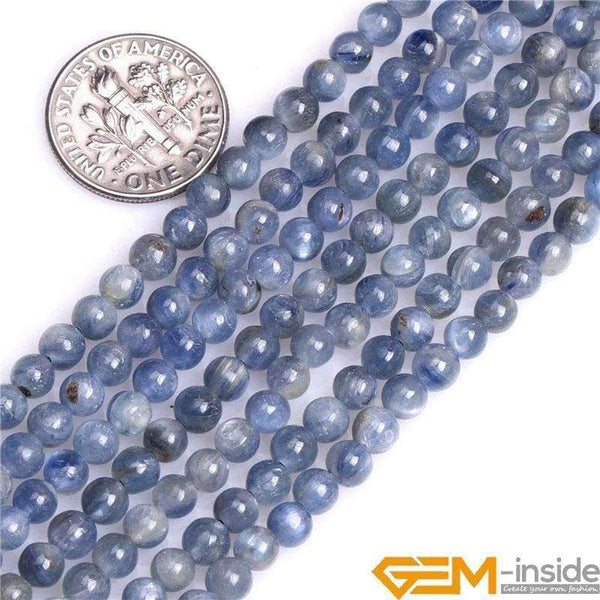 Planet Gates Round Blue Kyanite Beads,Selectable Size 4mm To 12mm,Fshion Jewelry Beads For Women Bracelet Making,Strand 15" Free Shipping