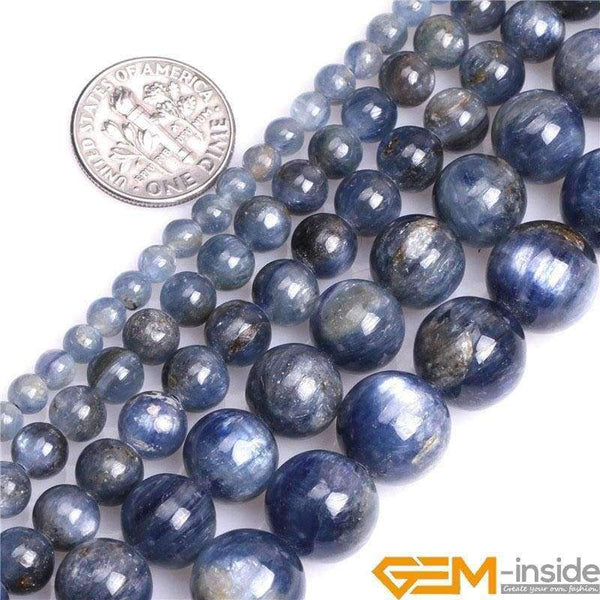 Planet Gates Round Blue Kyanite Beads,Selectable Size 4mm To 12mm,Fshion Jewelry Beads For Women Bracelet Making,Strand 15" Free Shipping