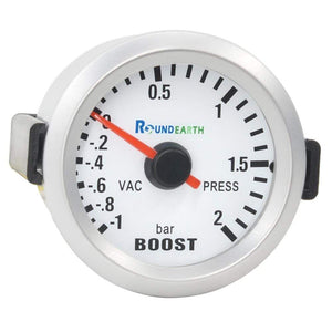 Planet Gates Round Earth 52mm Blue Light Auto Car Turbo Boost Gauge Turbin -1~2 Bar Pointer Clock Vacuumd Instrument Meter Pods Free Shipping