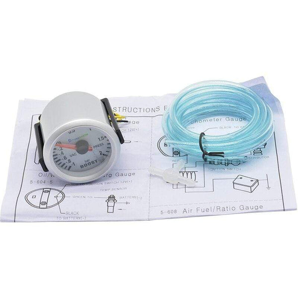 Planet Gates Round Earth 52mm Blue Light Auto Car Turbo Boost Gauge Turbin -1~2 Bar Pointer Clock Vacuumd Instrument Meter Pods Free Shipping