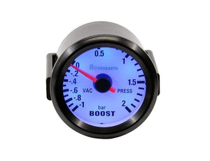 Planet Gates Round Earth 52mm Blue Light Auto Car Turbo Boost Gauge Turbin -1~2 Bar Pointer Clock Vacuumd Instrument Meter Pods Free Shipping