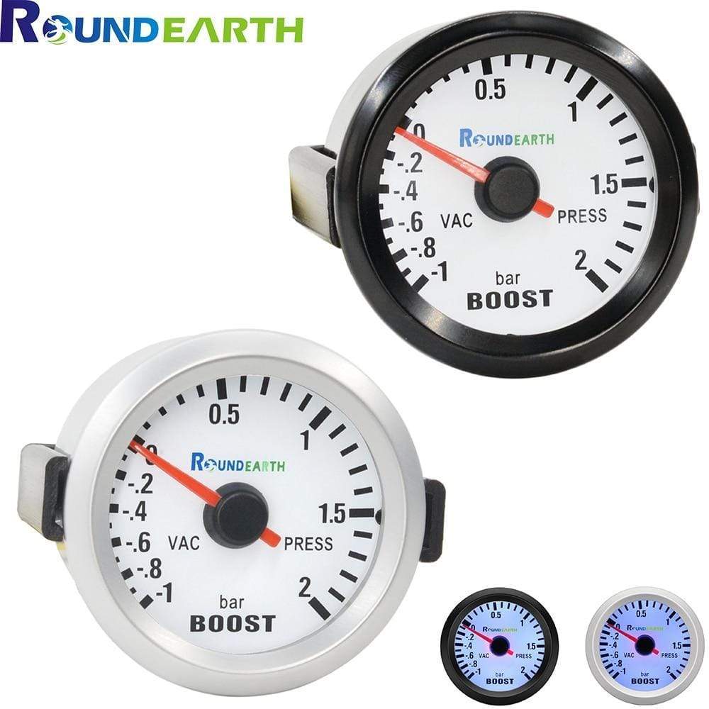 Planet Gates Round Earth 52mm Blue Light Auto Car Turbo Boost Gauge Turbin -1~2 Bar Pointer Clock Vacuumd Instrument Meter Pods Free Shipping