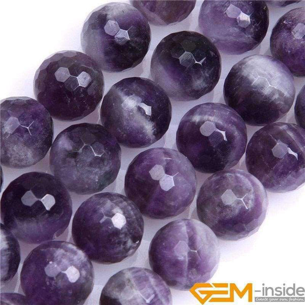 Planet Gates Round Faceted Dream Lace Amethysts,Selectable 8mm 10mm 12mm,Fashion Jewelry Beads For DIY Bracelet Making Strand 15 Inch