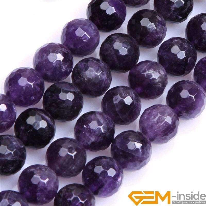 Planet Gates Round Faceted Dream Lace Amethysts,Selectable 8mm 10mm 12mm,Fashion Jewelry Beads For DIY Bracelet Making Strand 15 Inch