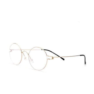 Planet Gates Round gold Screwless Eyewear Prescription Eyeglasses Women Ultralight Round Myopia Optical Denmark Korean Glasses Frame Men Titanium