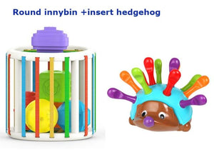 Planet Gates Round hedgehog Baby Shape Sorting Toy  motor skill tactile touch toy 10 months to 3 years  InnyBin soft cube montessori educational toys