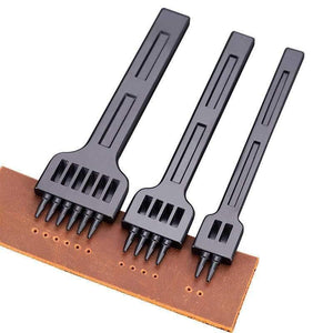 Planet Gates Round Hole Punch Row Prong Stitching Cutter Tool Hand Sewing Hole Leather Craft Tools Spacing Cutting 4mm 5mm 6mm 2/4/6 Holes