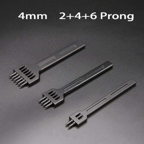 Planet Gates Round Hole Punch Row Prong Stitching Cutter Tool Hand Sewing Hole Leather Craft Tools Spacing Cutting 4mm 5mm 6mm 2/4/6 Holes