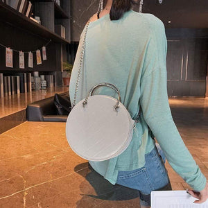 Round Ladies Hand bag Leather Luxury Handbags Women Bags Designer Chain Style Women Messenger