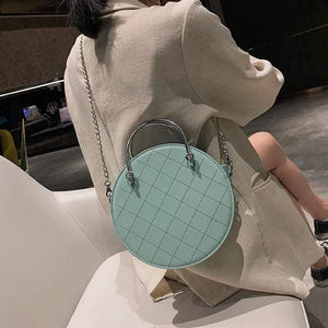 Round Ladies Hand bag Leather Luxury Handbags Women Bags Designer Chain Style Women Messenger