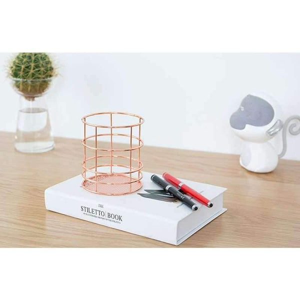 Planet Gates Round Metal Hollowed out Pen Holder Box Case Organizer Home Desk Stationery Decor Office School Desk Accessories Supplies