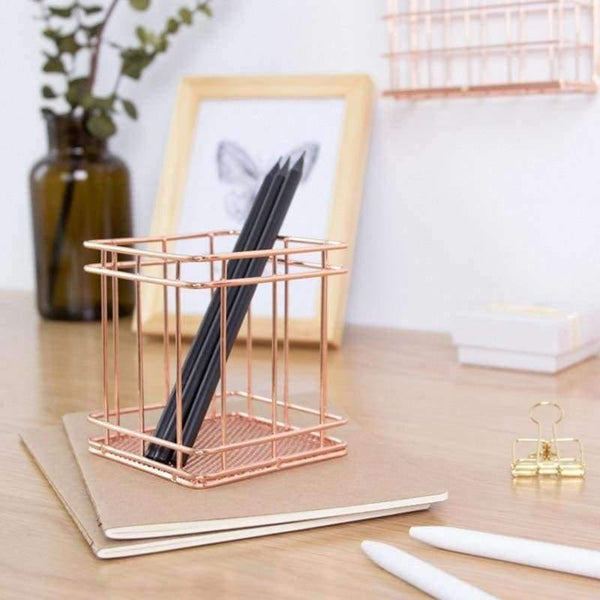 Planet Gates Round Metal Hollowed out Pen Holder Box Case Organizer Home Desk Stationery Decor Office School Desk Accessories Supplies