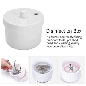 Planet Gates Round Nail Sterilizer Box Nail Sterilizer Manicure Jewelry Barber Glass Nail Sterilizer Tools Disinfection for Health