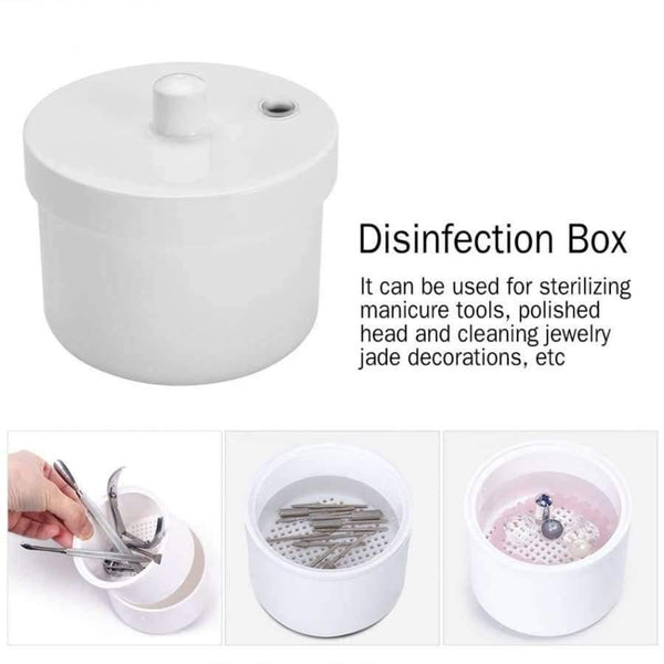 Planet Gates Round Nail Sterilizer Box Nail Sterilizer Manicure Jewelry Barber Glass Nail Sterilizer Tools Disinfection for Health