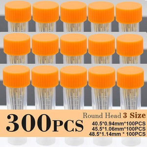 Planet Gates Round Needle 300PCS Profession Leather Sewing Needle For Embroidery Stitching Supplies Crafts Pin, Round Blunt Head Big Eye Storage Bottle Needles