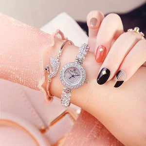Planet Gates Round Women's Watch Japan Quartz Fashion Luxury Jewelry Hours Bracelet Rhinestone Girl's Birthday Gift Royal Crown Box
