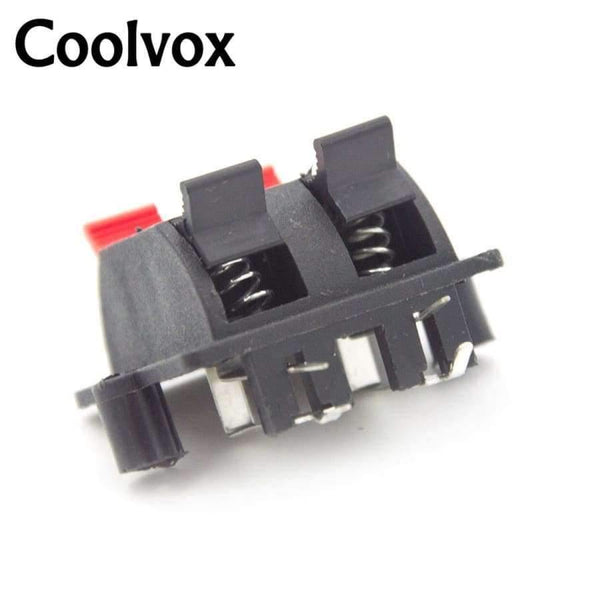Planet Gates Row 4 Position Cable Square Speaker clip Push Type Speaker Terminals Audio Terminal Double Spring Clip Jack Plug Socket