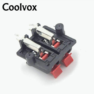 Planet Gates Row 4 Position Cable Square Speaker clip Push Type Speaker Terminals Audio Terminal Double Spring Clip Jack Plug Socket