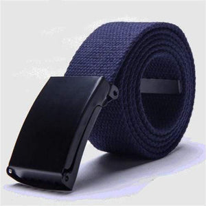 Fashion Men's Plain Webbing Waist Belt Casual Unisex Solid Color Knitted Canvas Belt