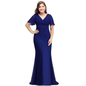 Planet Gates Royal Blue / 2 Butterfly sleeve Chiffon Burgundy Bridesmaid Dress plus size 2018 Women Long Formal Gown bridesmaid dresses