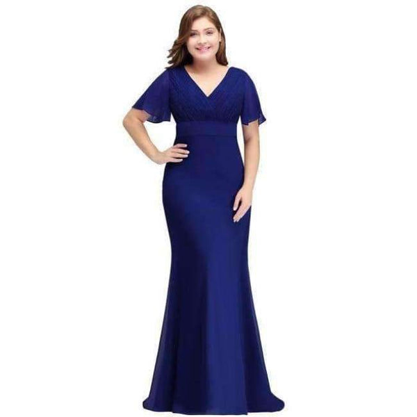 Planet Gates Royal Blue / 2 Butterfly sleeve Chiffon Burgundy Bridesmaid Dress plus size 2018 Women Long Formal Gown bridesmaid dresses