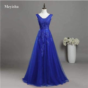 Planet Gates Royal Blue / 2 V Neck Lace Beaded Navy Royal Blue Burgundy Black Red Silver Bridesmaid Dresses Formal Party Gowns Dress Plus Size