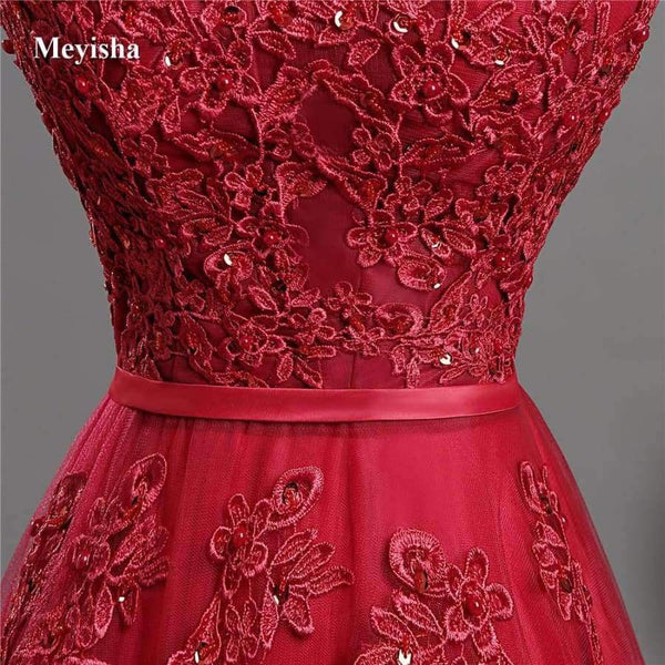 Planet Gates Royal Blue / 2 V Neck Lace Beaded Navy Royal Blue Burgundy Black Red Silver Bridesmaid Dresses Formal Party Gowns Dress Plus Size