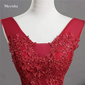 Planet Gates Royal Blue / 2 V Neck Lace Beaded Navy Royal Blue Burgundy Black Red Silver Bridesmaid Dresses Formal Party Gowns Dress Plus Size