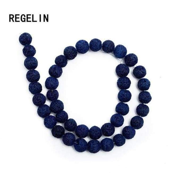 Planet Gates Royal blue / 4MM REGELIN Colorful Volcanic Lava Stone Round Loose beads Natural Stone Rock Ball DIY For Jewelry Bracelet/Necklace Making Gift