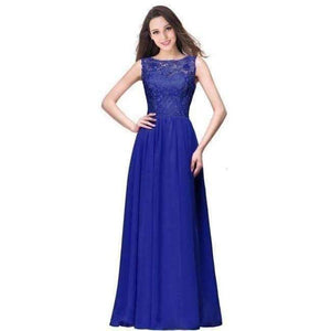 Planet Gates royal blue / 6 Dark Navy Chiffon Bridesmaid Dresses Long 2017 Sleeveless Wedding Party Dresses Royal Blue Formal Dresses Under $50