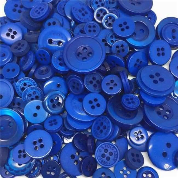 Planet Gates Royal BLUE MIX 1000pcs Assorted Mixed Resin Buttons Arts Crafts Card Making Scrapbooking Sewing 9mm-20mm Bright/Chritsmas/Pastel/Primary Mix