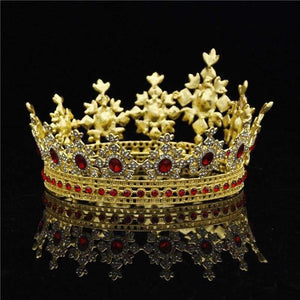 Planet Gates Royal King Wedding Crown Bride tiaras and Crowns Hair Jewelry Zircon Crystal Diadem Prom Party Head accessories Pageant