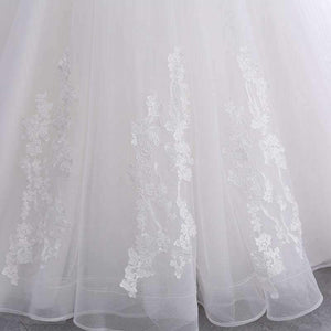 Planet Gates royal train / 2 Wedding Dress off shoulder appliques Wedding party gown lace-up Vestidos de noiva Bride dresses long marriage