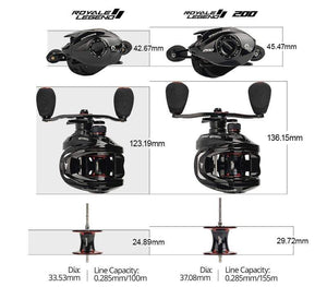 Planet Gates Royale Legend II & GT Baitcasting Reel 7.2:1 5.4:1 Gear Ratio Reel  Freshwater Aluminum Spool 8 KG Drag Fishing Coil
