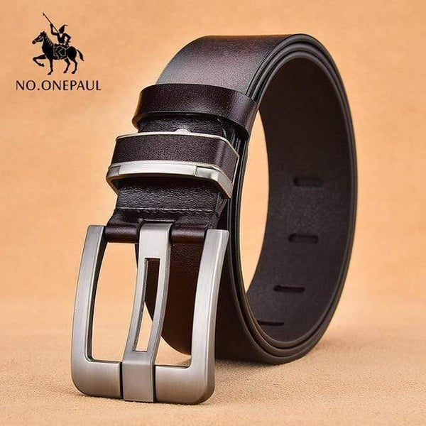 Men's Leather Alloy Pin Buckle Jeans Belt Fashion Business Cow Genuine Leather Men's Youth Luxury Retro Classic Belts