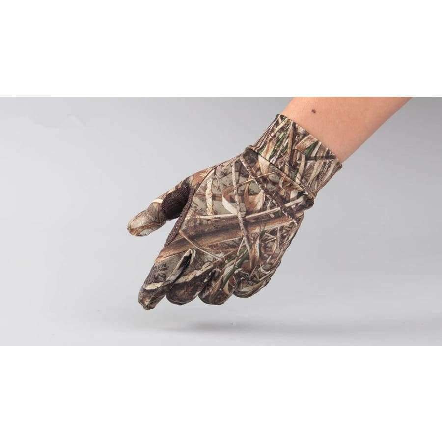 Planet Gates RT Camo / M Outdoor Bionic Camouflage Full Gloves Hunting Reed Camouflage Gloves Anti-slip Fishing Shooting Gloves Elastic Touch Screen
