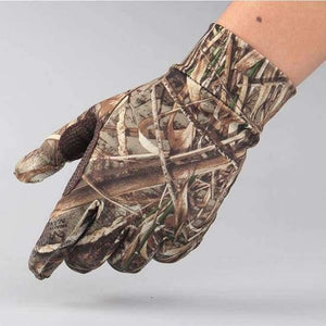 Planet Gates RT Camo / M Outdoor Bionic Camouflage Full Gloves Hunting Reed Camouflage Gloves Anti-slip Fishing Shooting Gloves Elastic Touch Screen