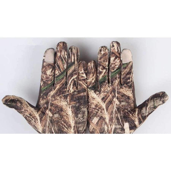 Planet Gates RT Camo / M Outdoor Bionic Camouflage Full Gloves Hunting Reed Camouflage Gloves Anti-slip Fishing Shooting Gloves Elastic Touch Screen