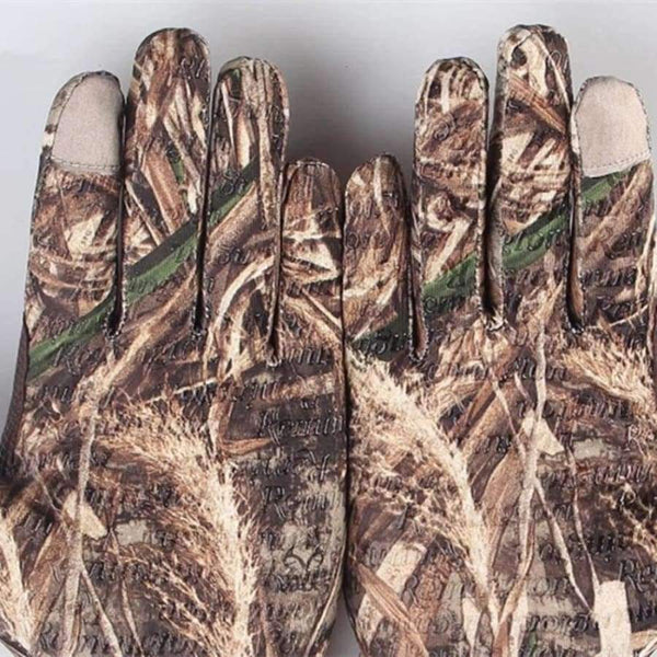 Planet Gates RT Camo / M Outdoor Bionic Camouflage Full Gloves Hunting Reed Camouflage Gloves Anti-slip Fishing Shooting Gloves Elastic Touch Screen