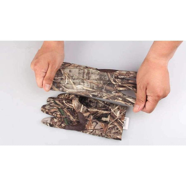 Planet Gates RT Camo / M Outdoor Bionic Camouflage Full Gloves Hunting Reed Camouflage Gloves Anti-slip Fishing Shooting Gloves Elastic Touch Screen