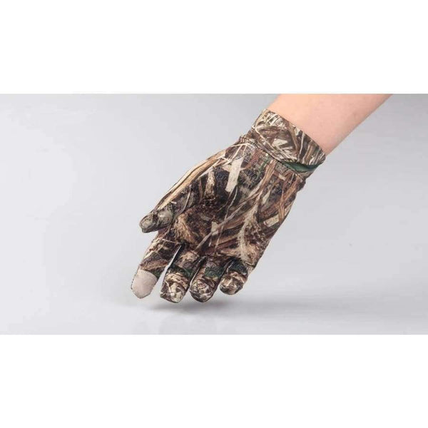 Planet Gates RT Camo / M Outdoor Bionic Camouflage Full Gloves Hunting Reed Camouflage Gloves Anti-slip Fishing Shooting Gloves Elastic Touch Screen