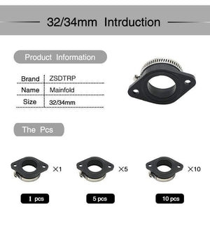Planet Gates Rubber Motorcycle Carburetor Adapter Inlet Intake Pipe Dirt Bike For MIKUNI OKO KOSO KEIHIN 28 30 32 34 PE28mm PE30mm