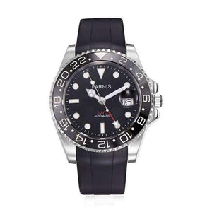 Planet Gates rubber red needle Parnis 40mm Mechanical Watches GMT Sapphire Crystal Man Watch 2018 Diver Watch Automatic relogio masculino Role Luxury Watch Men